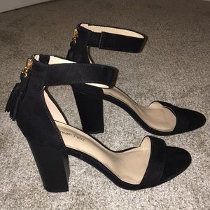 Black chunky heels